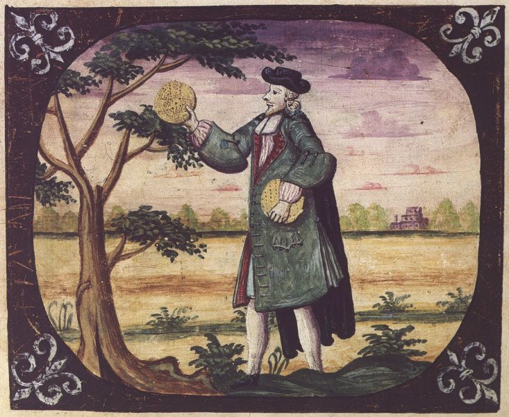 Мужчина с мацой в руках. Филипп Айзек Леви, 1739