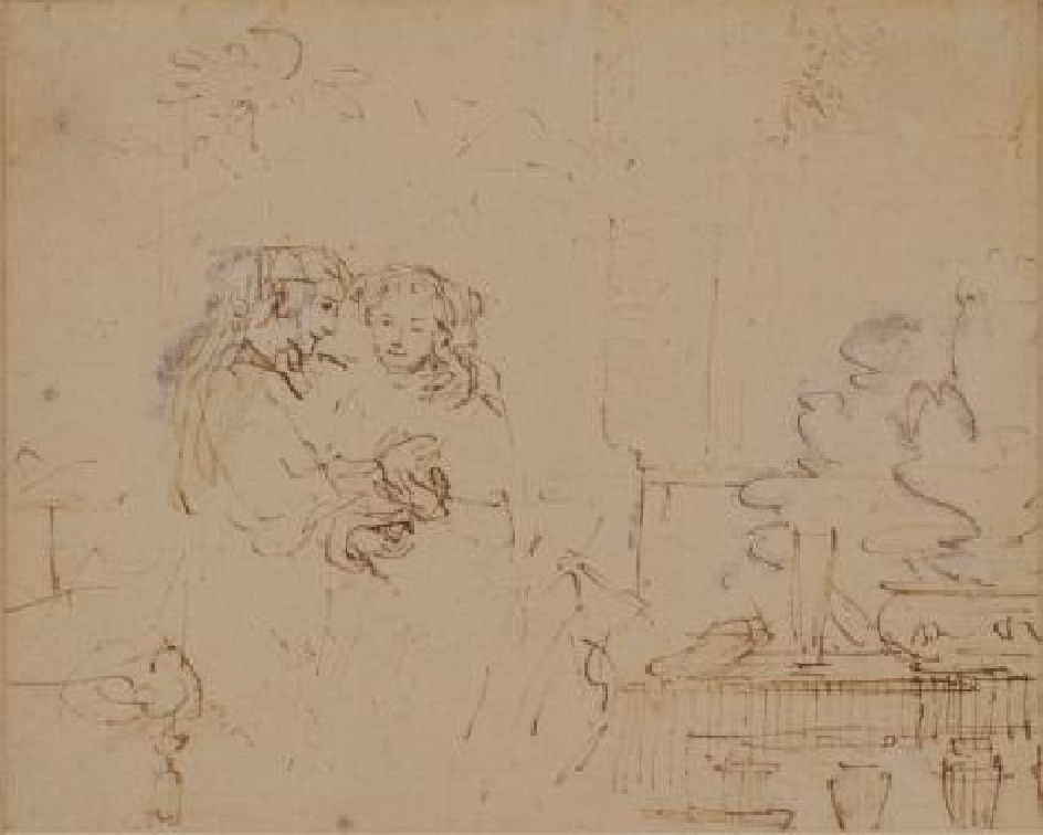 Rembrandt. Isaac and Rebeccah spied upon by Abimelech, ca. 1662.