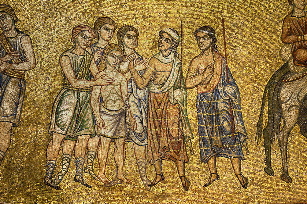 Братья продают Иосифа в рабство. Мозаика собора Святого Марка, Венеция.
