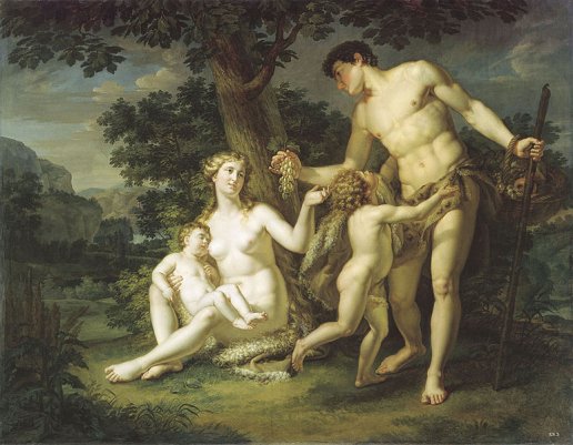 Адам и Ева с детьми под деревом. Андрей Иванов, 1803
