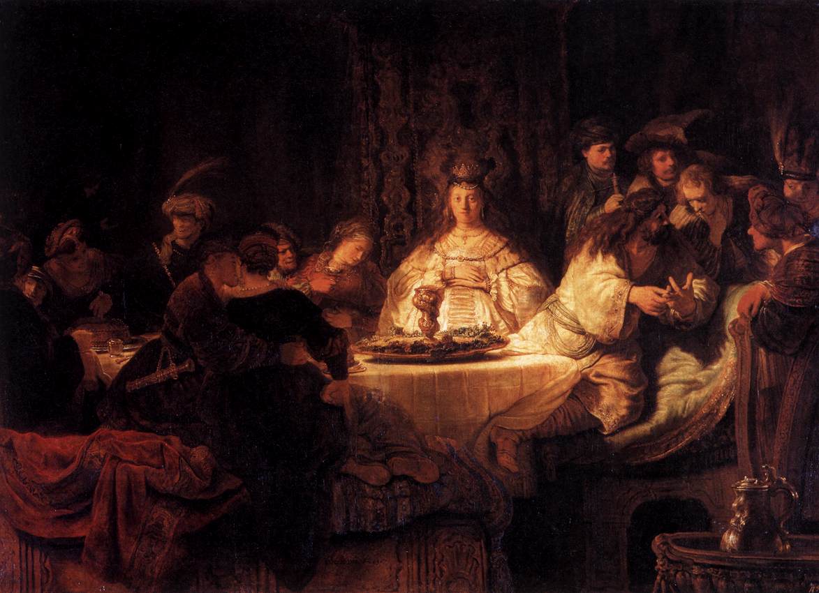 Свадьба Самсона. Рембрандт Харменс ван Рейн, 1638 г.  ('И сказал им Шимшон: я загадаю вам загадку...').