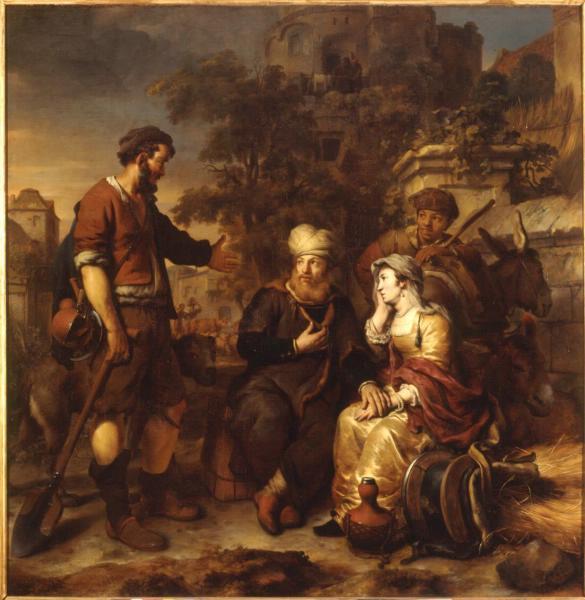 Приглашение на ночлег жителем города Гивы Левита и его наложницы. Гербранд Янс ван ден Экхаут, 1658 г.