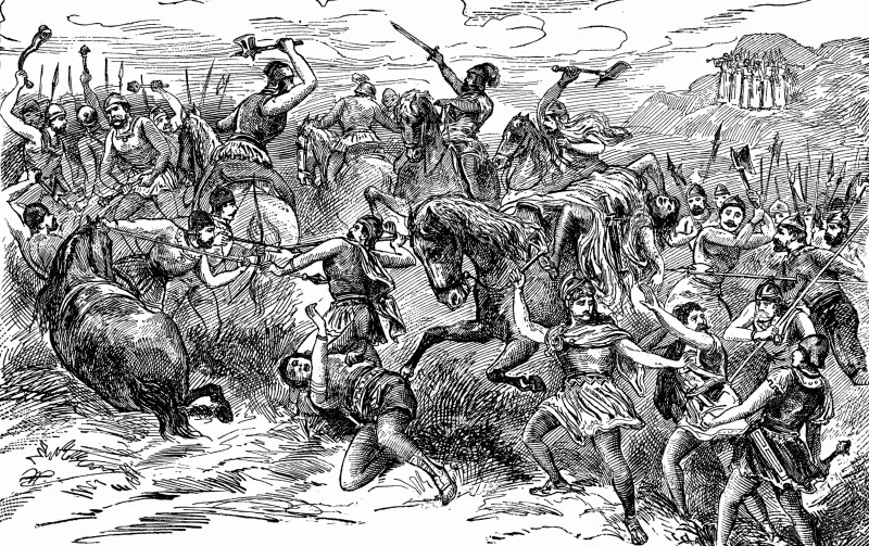 Битва израильтян с коленом Биньямина (иллюстрация к Библии)