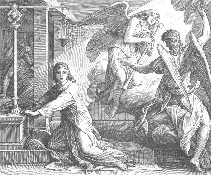 Господь говорит Самуилом (гравюра). Юлиус Шнорр фон Карольсфельд (1794-1872)