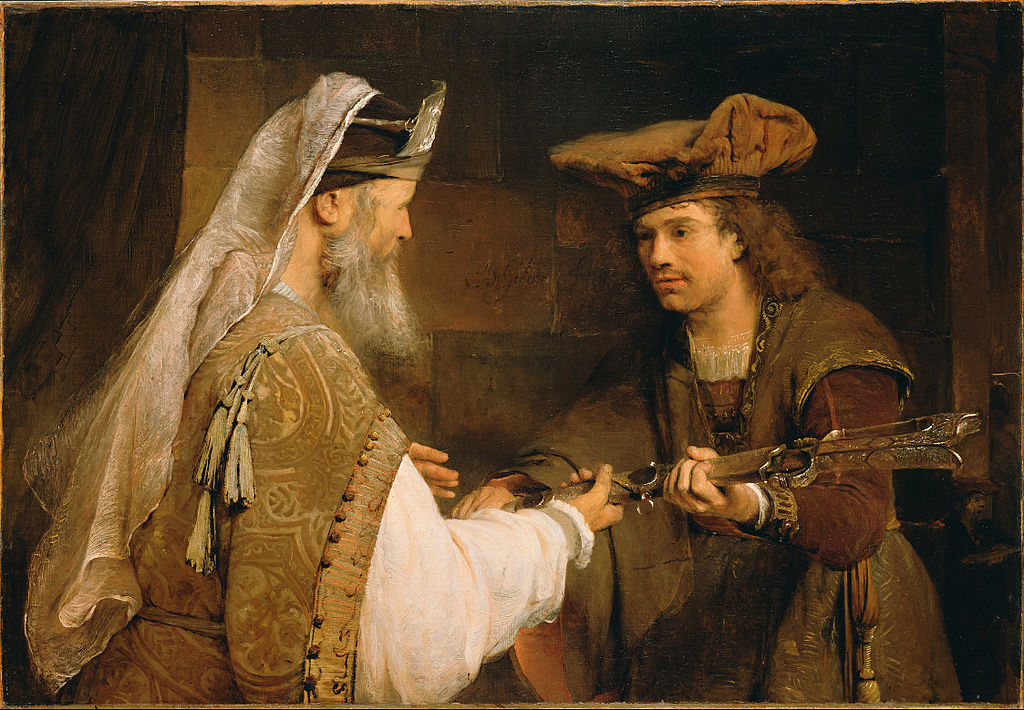 Ахимелех передает меч Голиафа Давиду. Арент де Гелдер, прибл. 1680 г.
