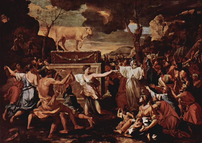 Поклонение золотому тельцу. Николя Пуссен, 1633-34