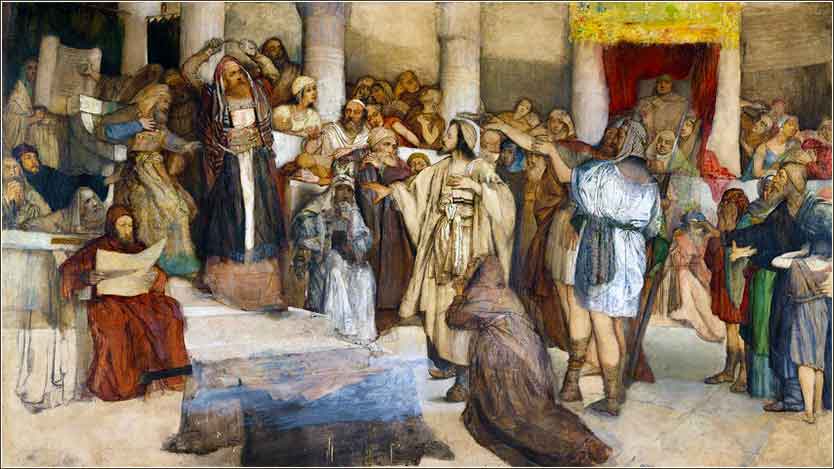 Иисус перед своими судьями. Мауриций Готтлиб, 1877 - 1879.  (Музей Израиля, Иерусалим)