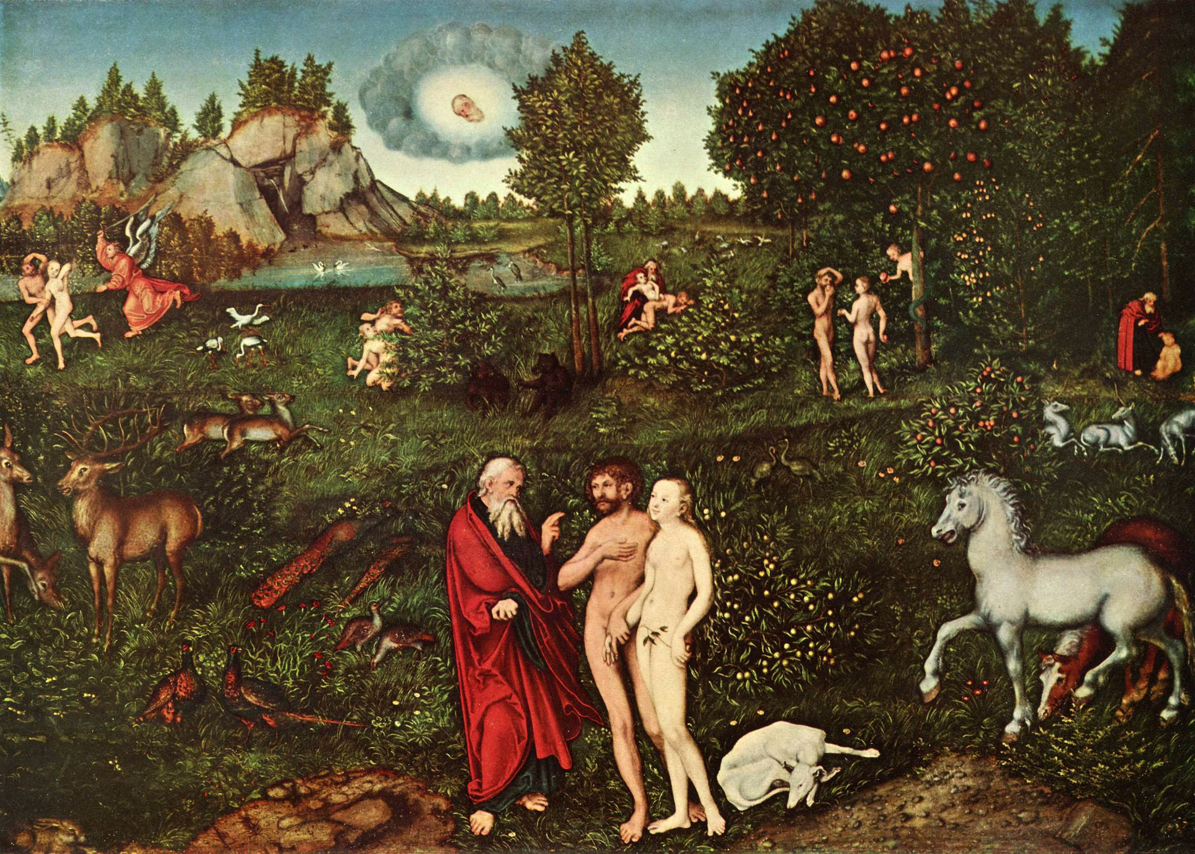 Адам и Ева в саду Эдема. Лукас Кранах Старший, 1530