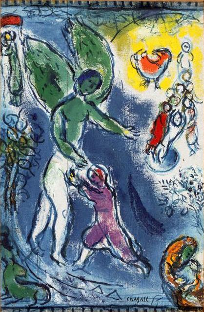 Йааков, борющийся с ангелом. Марк Шагал, 1963