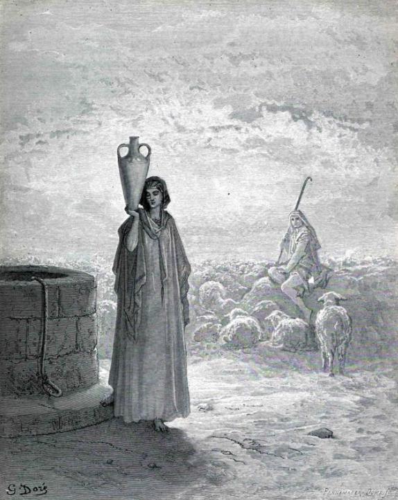 Йааков, пасущий стада Лавана. Гюстав Доре, 1866