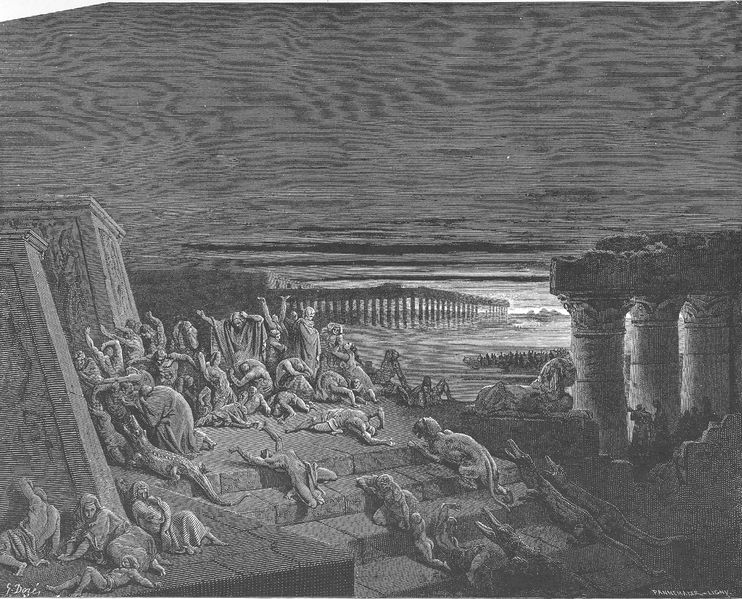 Девятая казнь: тьма по всей земле Египетской. Гюстав Доре, 1866