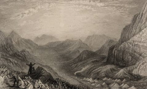 Стан израильтян в Синайской пустыне. Иллюстрация к изданию Библии, 1836