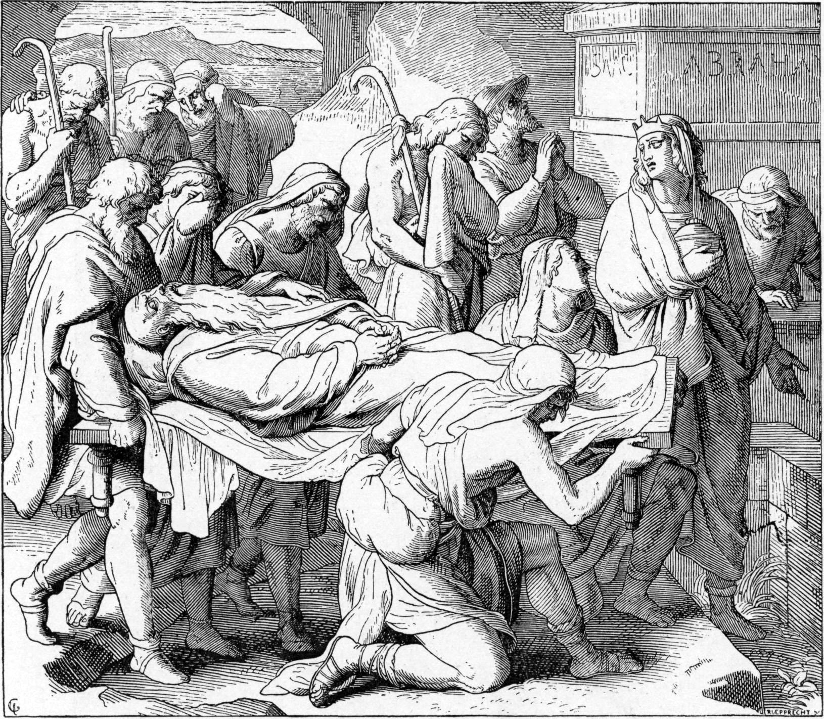 Йосеф и его братья доставляют тела Йаакова в землю Кенаан. Иллюстрация к изданию Библии, 1897