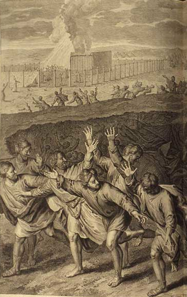 Гибель Кораха и его сообщников. Герард Хоет, 1728