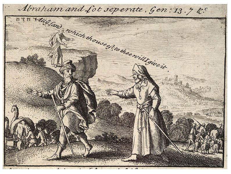 Разделение Авраама и Лота. Офорт Вацлава Холлара, XVII в.