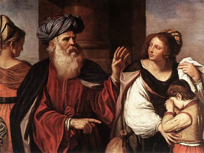 Авраам изгоняет Агар и Ишмаэля. Гверчино, 1657