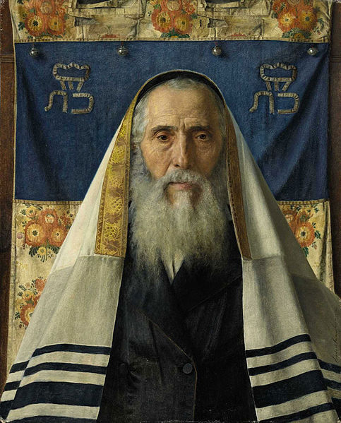 Портрет раввина в молитвенном покрывале. Исидор Кауфман, XIX в.