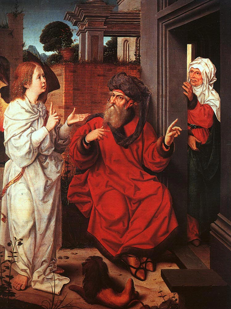 Авраам, Сара и ангел. Ян Провост, XV-XVI вв.