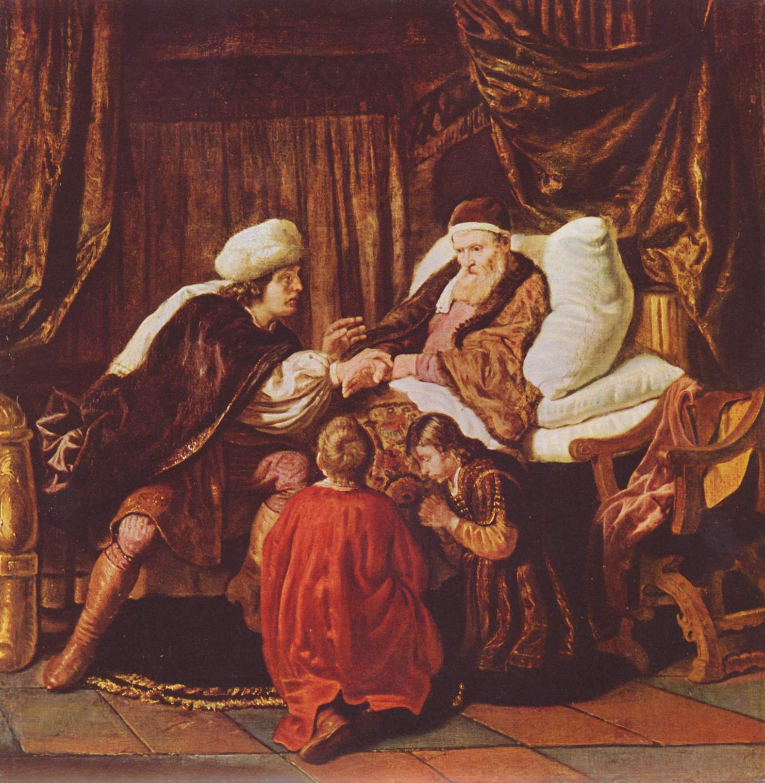 Йааков благословляет сыновей Йосефа. Ян Викторс, ок. 1635