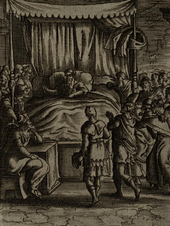 Йааков благословляет своих сыновей. Гравюра Жерара Жоллена, 1670
