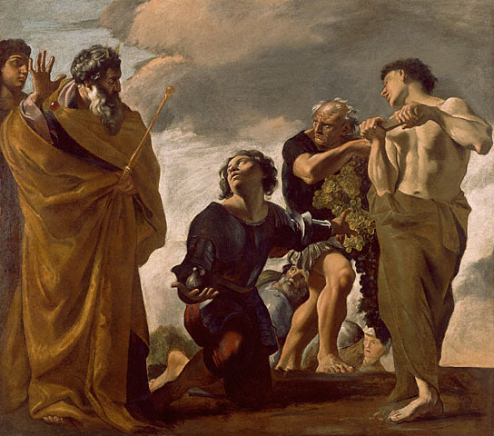 Моше и разведчики, вернувшиеся из Ханаана. Джованни Ланфранко, 1621-1624