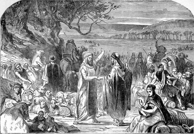 Разделение Аврама и Лота. Иллюстрация к изданию Библии, 1894