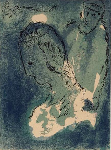 Авраам и Сара. Марк Шагал, 1956