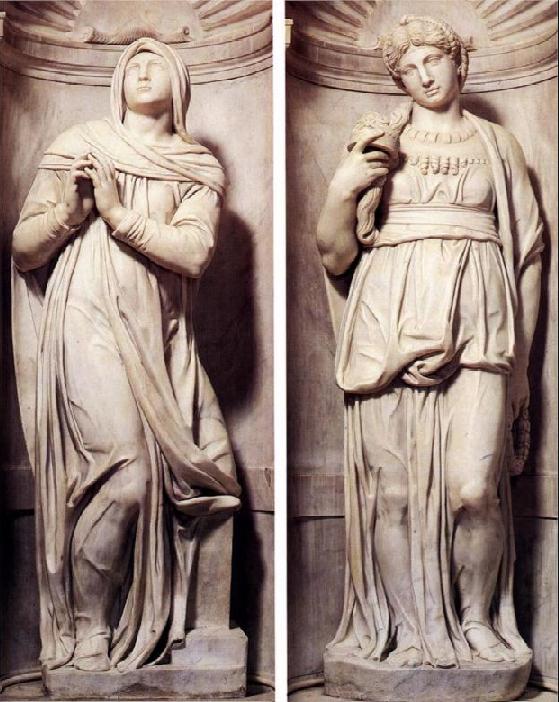 Рахель и Леа. Микеланджело, 1545