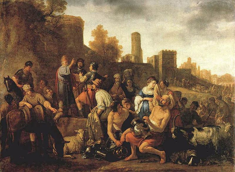 Моше отдает приказ расправиться с мидианитянами. Клас Корнелис Муйарт, 1650