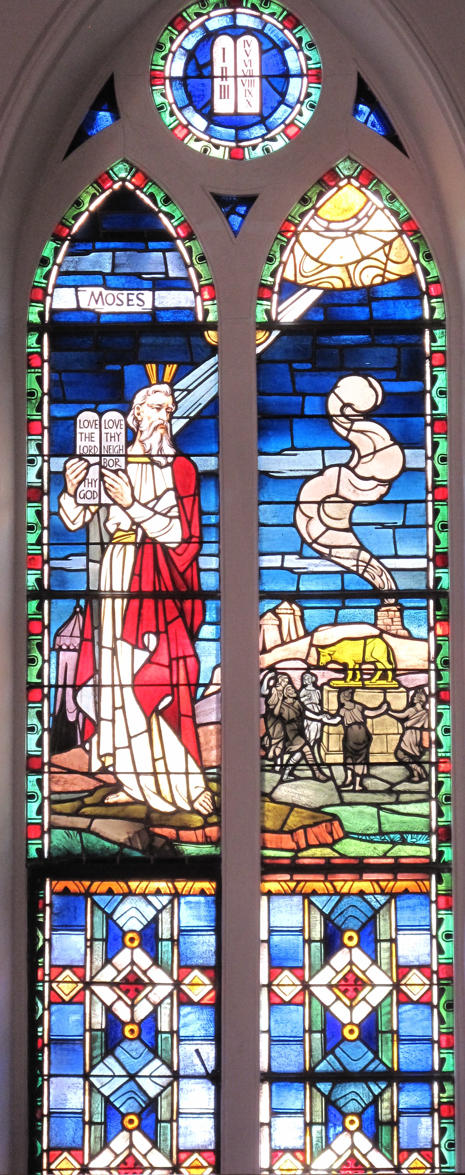 Моше. Витражное стекло в лютеранской церкви Св. Матфея (Чарльстон, США), 1966