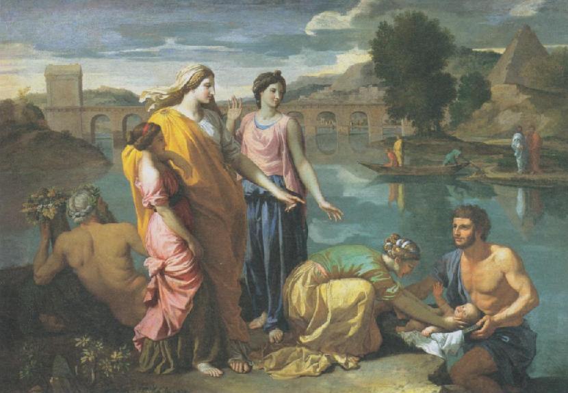 Дочь фараона находит младенца Моше. Николя Пуссен, 1638