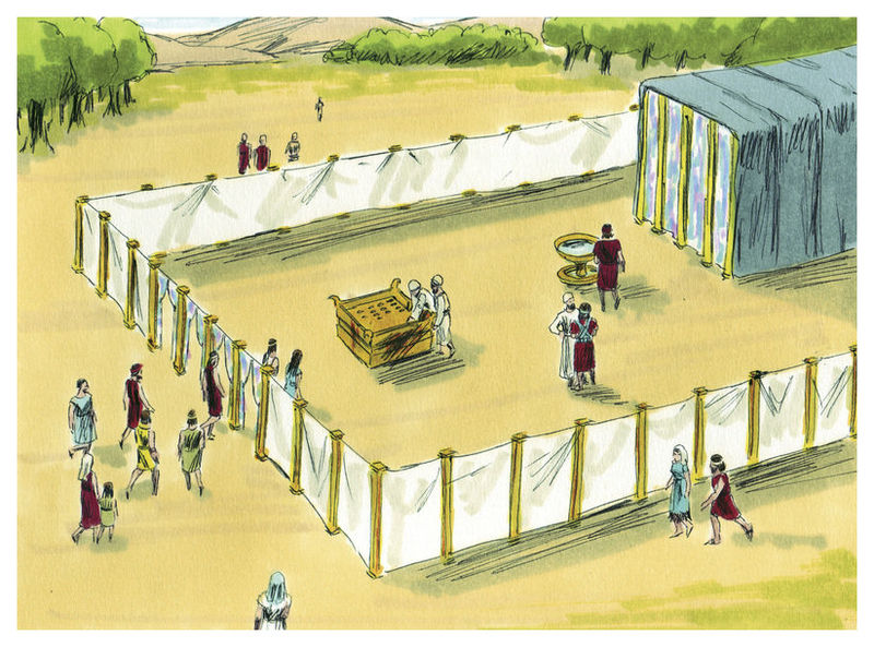 Строительство Скинии. Иллюстрация к изданию Библии, 1984