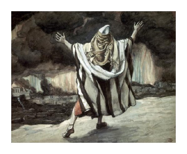 Авраам смотрит на охваченный пламенем Содом. Джеймс Тиссо, 1896-1902