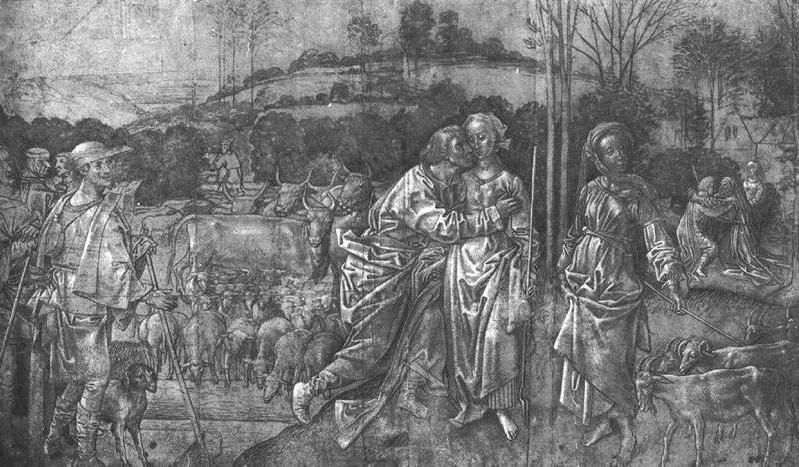 Йааков и Рахель. Хьюго ван дер Гус, 1475